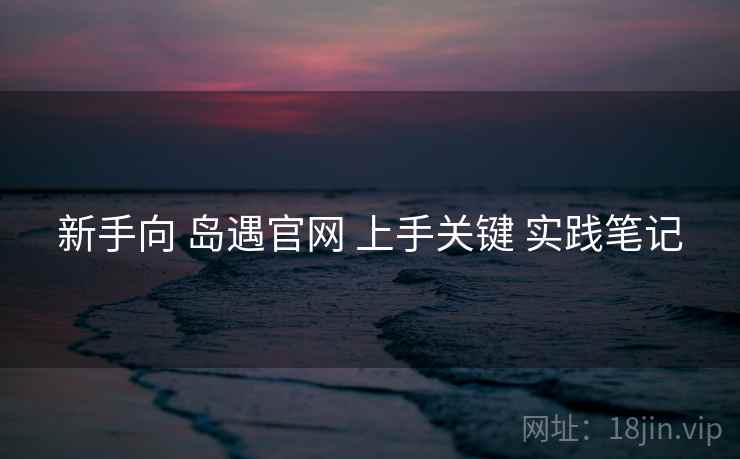 新手向 岛遇官网 上手关键 实践笔记